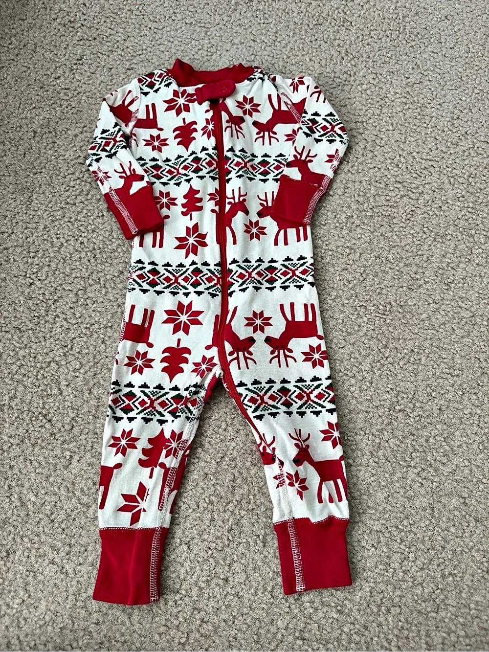 Hanna Andersson Dear Deer Holiday Zip Sleeper